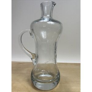 Antique Spirit Jug Decanter Etched  Glass W/O Top